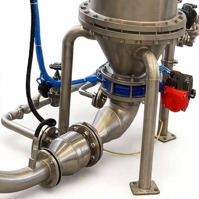 Dense-phase pneumatic conveying positive pressure tank conveyor
